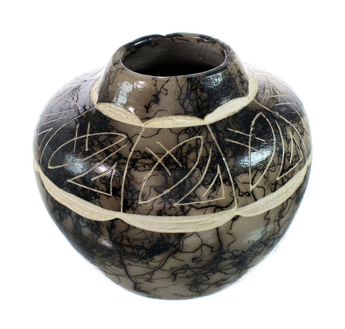 Native American Navajo Horse Hair Pottery JX130485